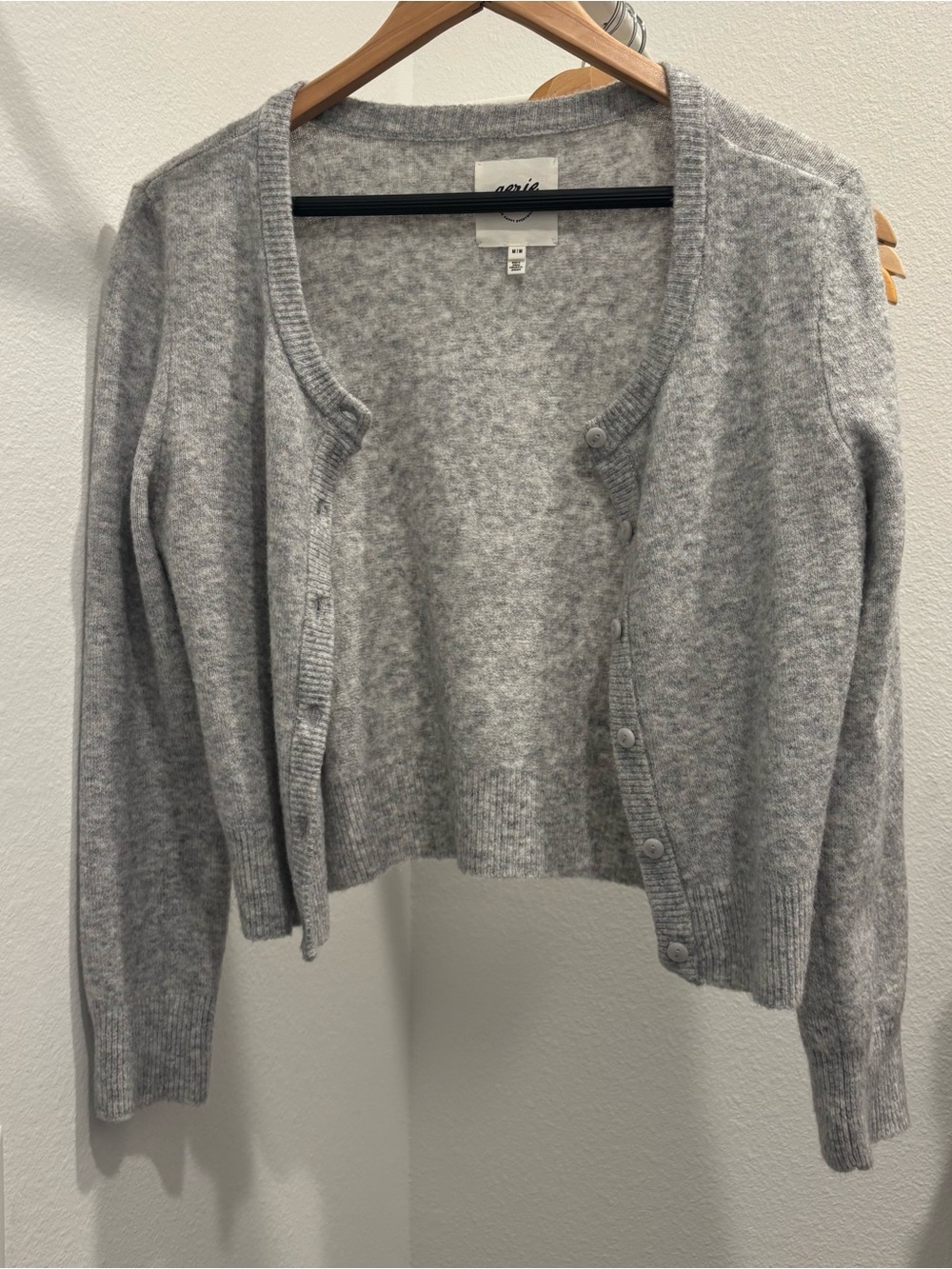 Aerie Cozy Gray Button-Front Women's Cardigan Sweater